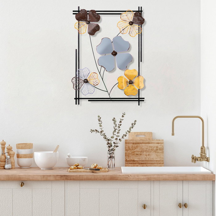 Wallity Accesorio Decorativo de Pared de Metal Hecho a Mano 50x70x4 cm